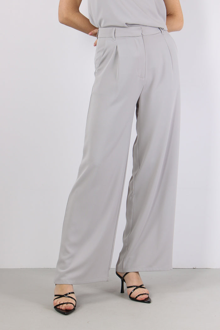 Pantalone Viscosa Tasche Grigio-4