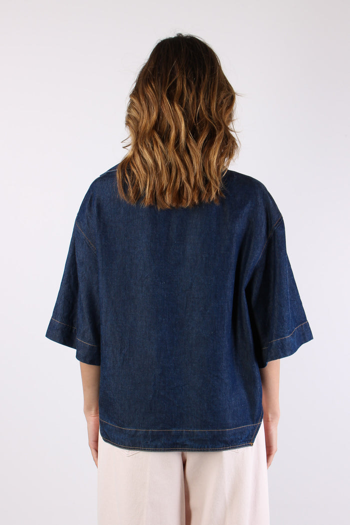 Camicia Polo Denim Denim Scuro-6