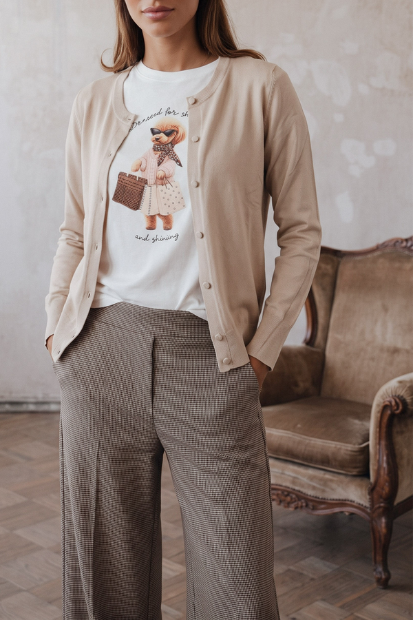 Cardigan Viscosa Cammello