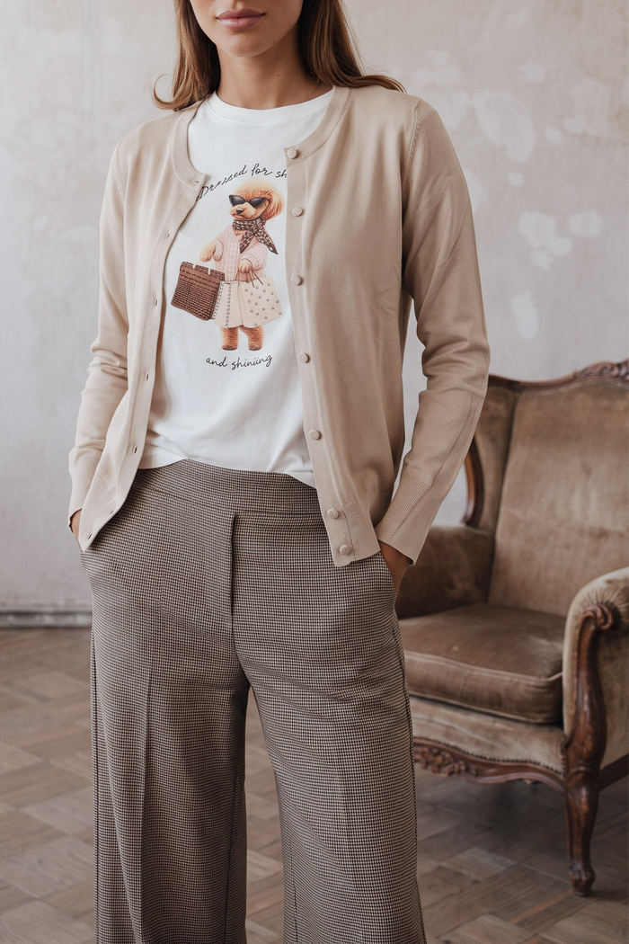 Cardigan Viscosa Cammello