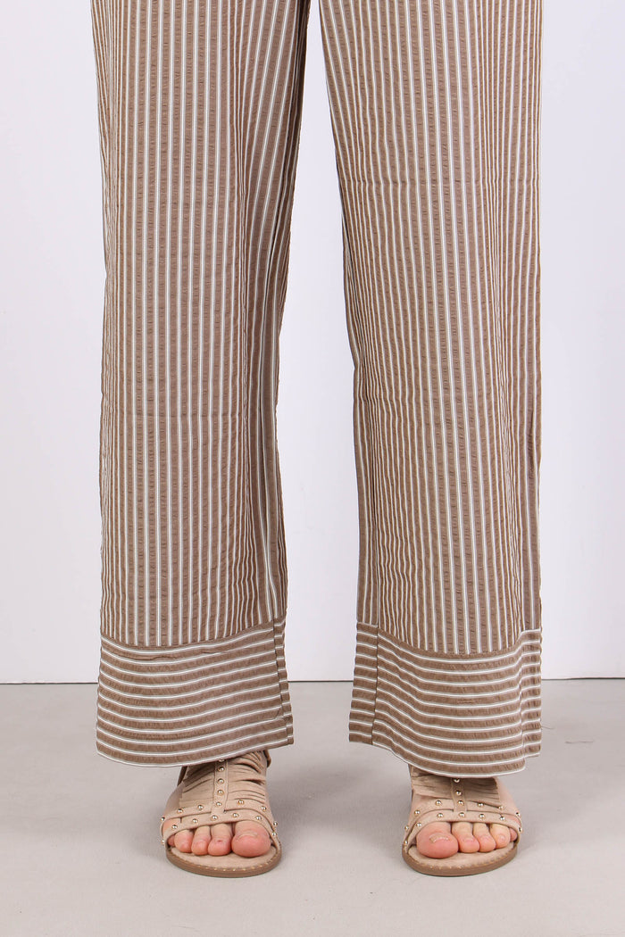 Pantalone Palazzo Riga Caffe/bianco-7