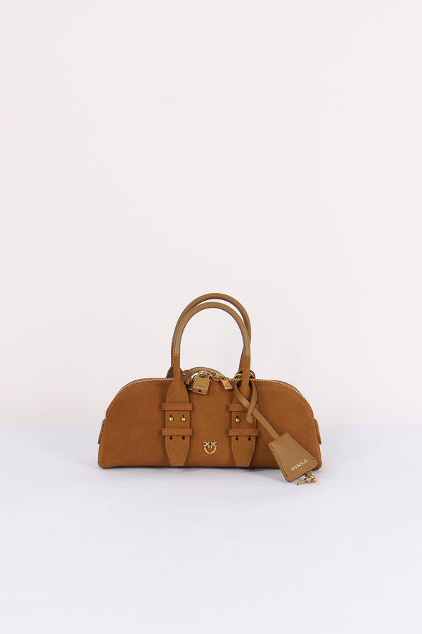 Bowling Bag Suede Marrone