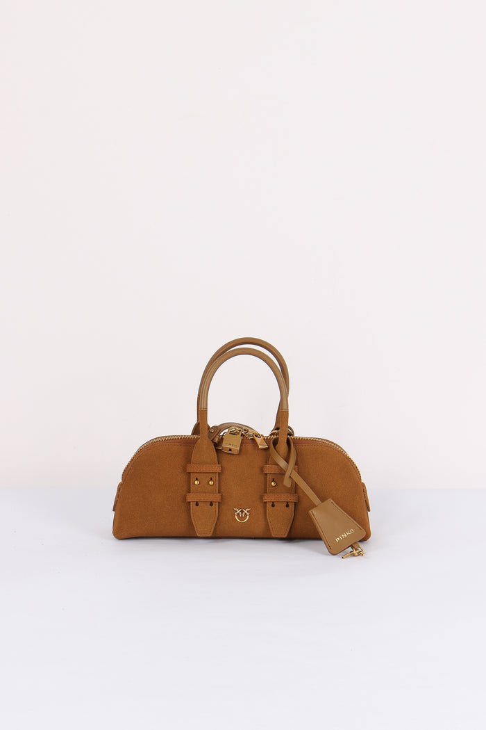 Bowling Bag Suede Marrone