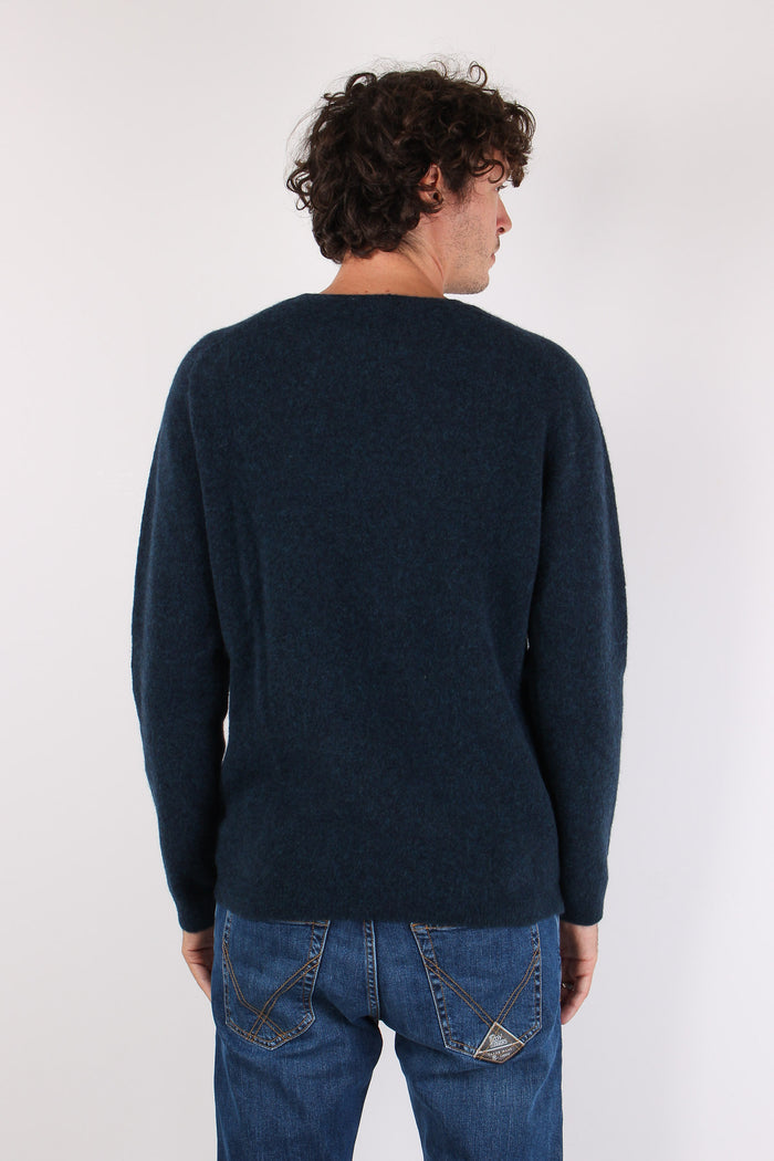 Maglia Girocollo Lana Merinos Elas Blu-4