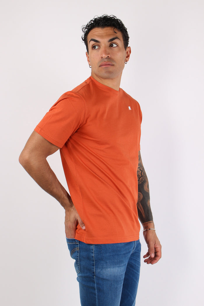 T-shirt Basica Logo Contrasto Orange-3