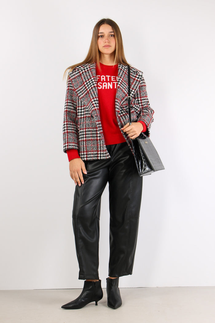 Pantalone Ecopelle Cucitura Ce Nero