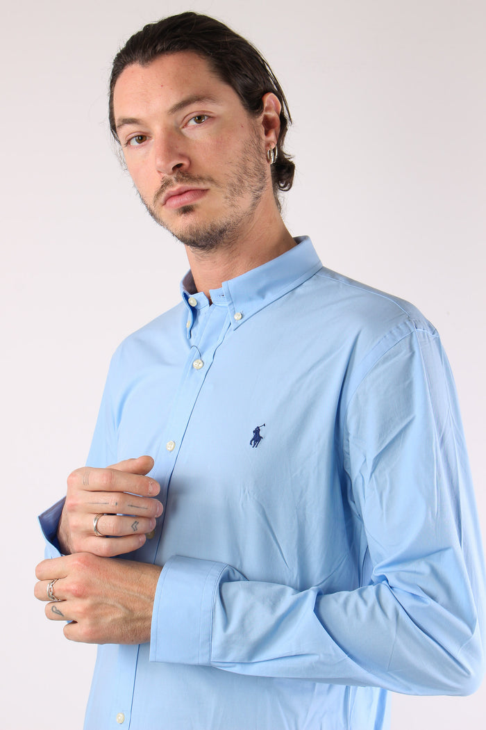 Camicia Slim Stretch Popeline Austin Blue-7