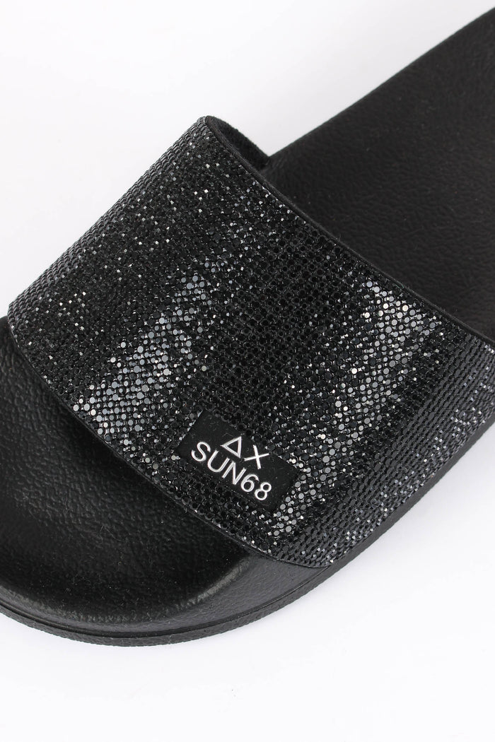 Ciabatta Fascia Strass Nero-6
