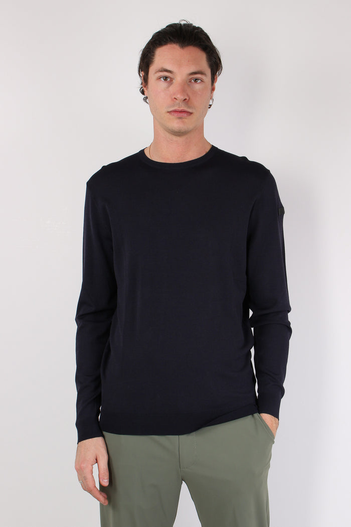 Maglia Girocollo Tessuto Tecnico Blue-3