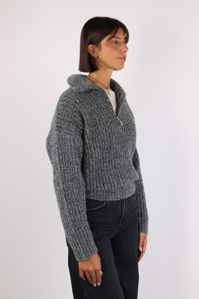 Maglia Mezza Zip Nero-6