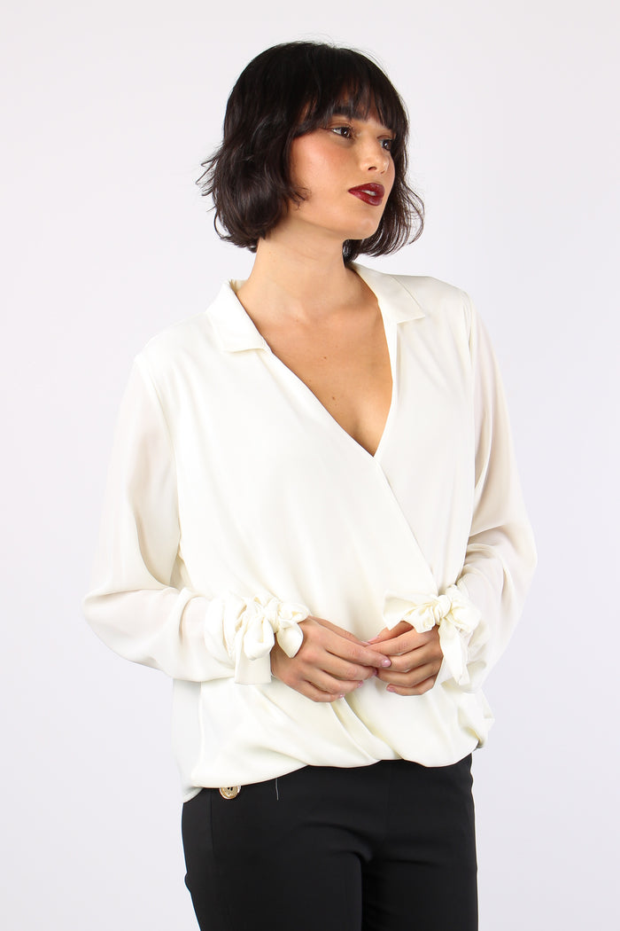 Cristel Blusa Scollo Incroci Ivory-4