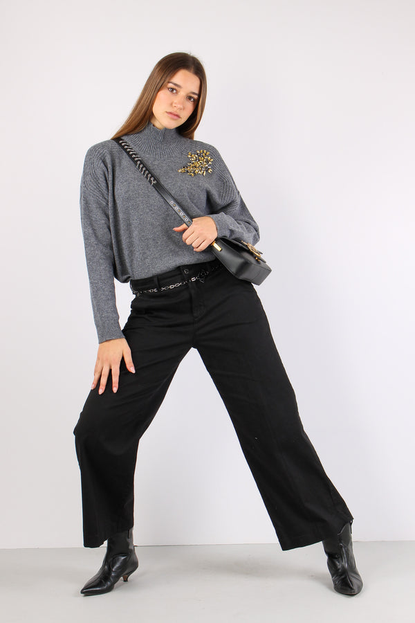 Pantalone Palazzo Cintura Nero