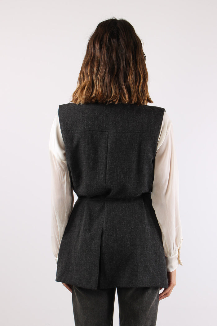 Gilet Cinturato Grigio-5