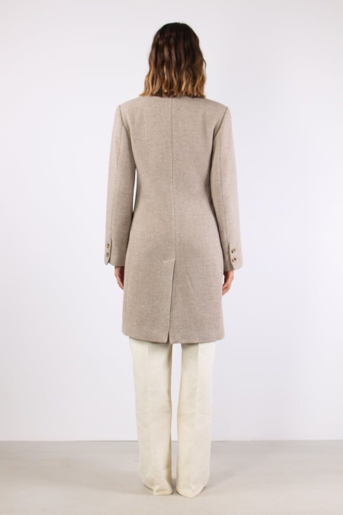 Cappotto Miston Lana Diagonale Sandy Beige-5