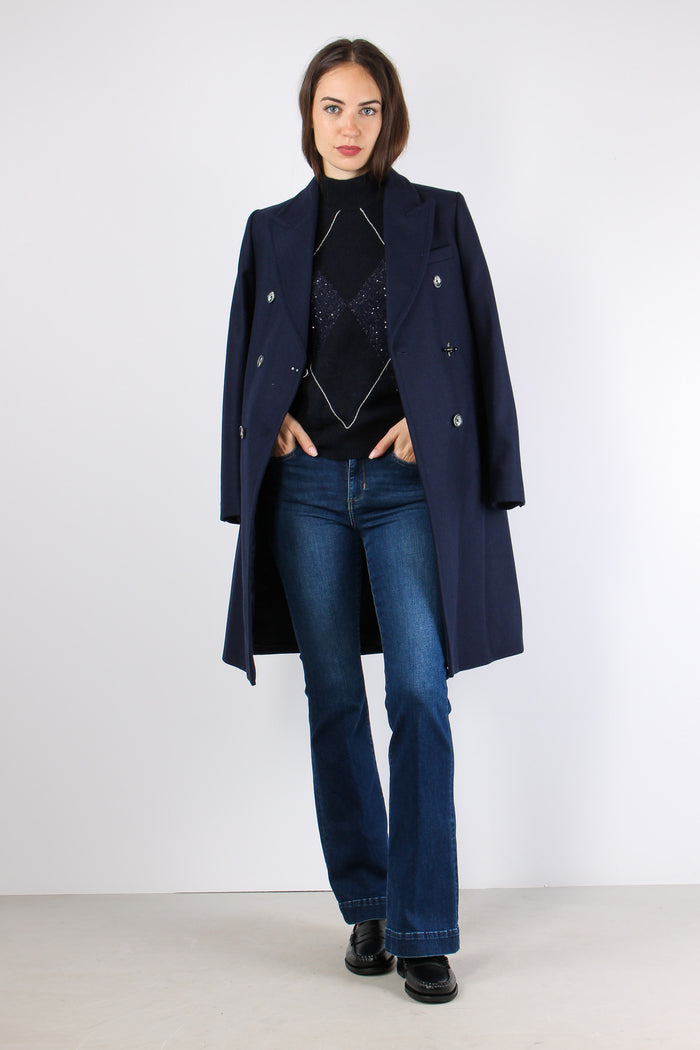 Maglia Collo Alto Rombi Blu-6