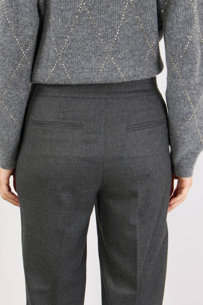 Pantalone Lana  Flanella Grigio-8