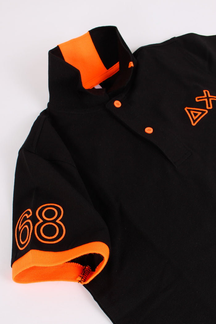 Polo Piquet Profilo Fluo Nero-2