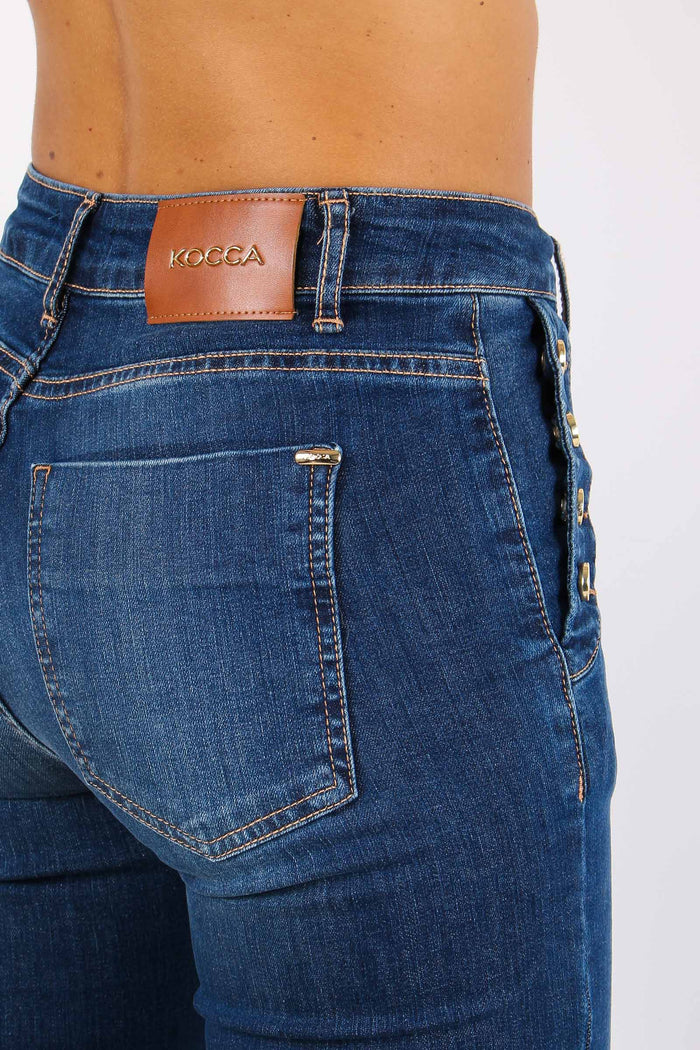 Rooney Denim Bottoni Laterali Denim Scuro-10