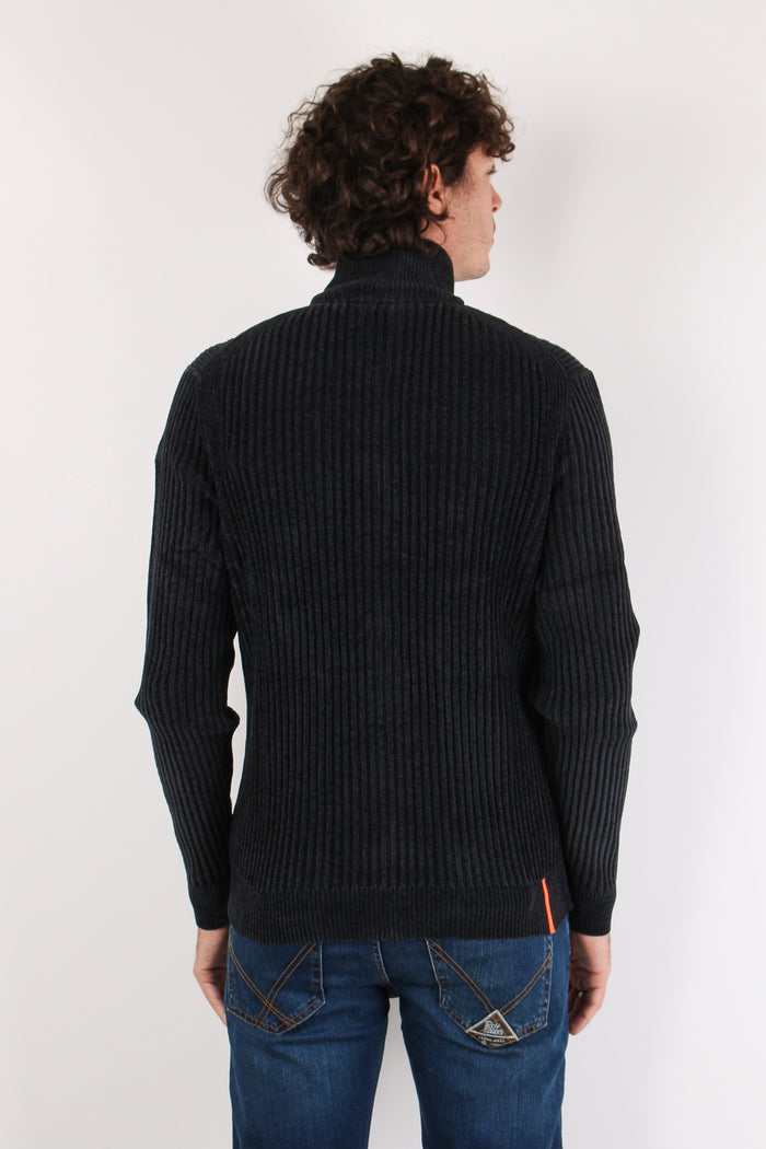 Maglia Zip Coste Blue Black-5