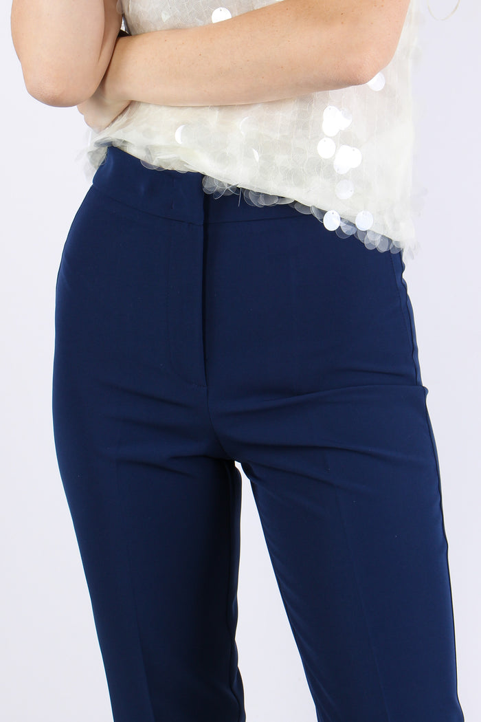 Pantalone Sigaretta Tessuto Tecnico Navy-7