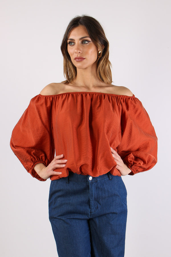 Blusa Scavo Sceso Laccetti Col Ruggine-2