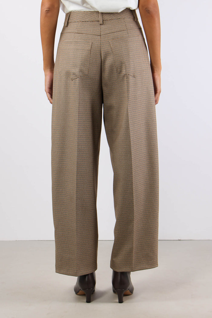 Pantalone Balloon Pied De Poul Cammello/nero-4