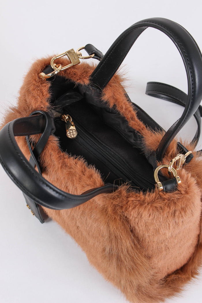 Smeraldo Mini Shopping Ecopeliccia Cannella/nero-4