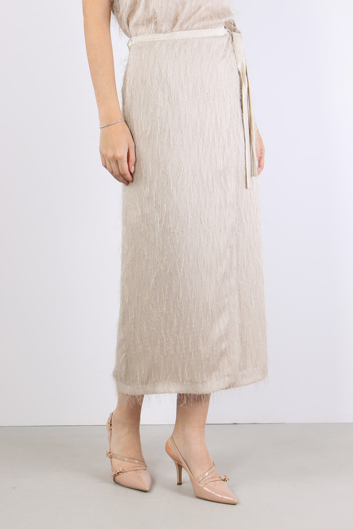 Gonna Lunga Piume Sand-3