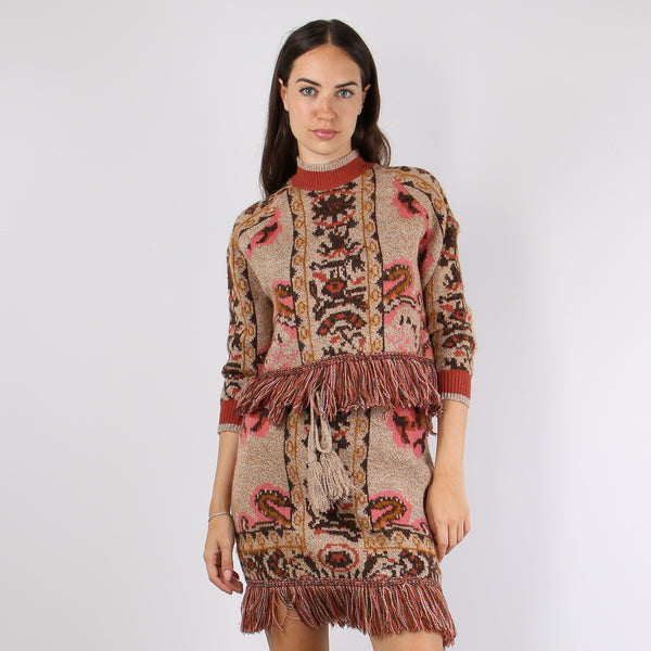 Maglia Jacquard Fondo Frange Fantasia-2