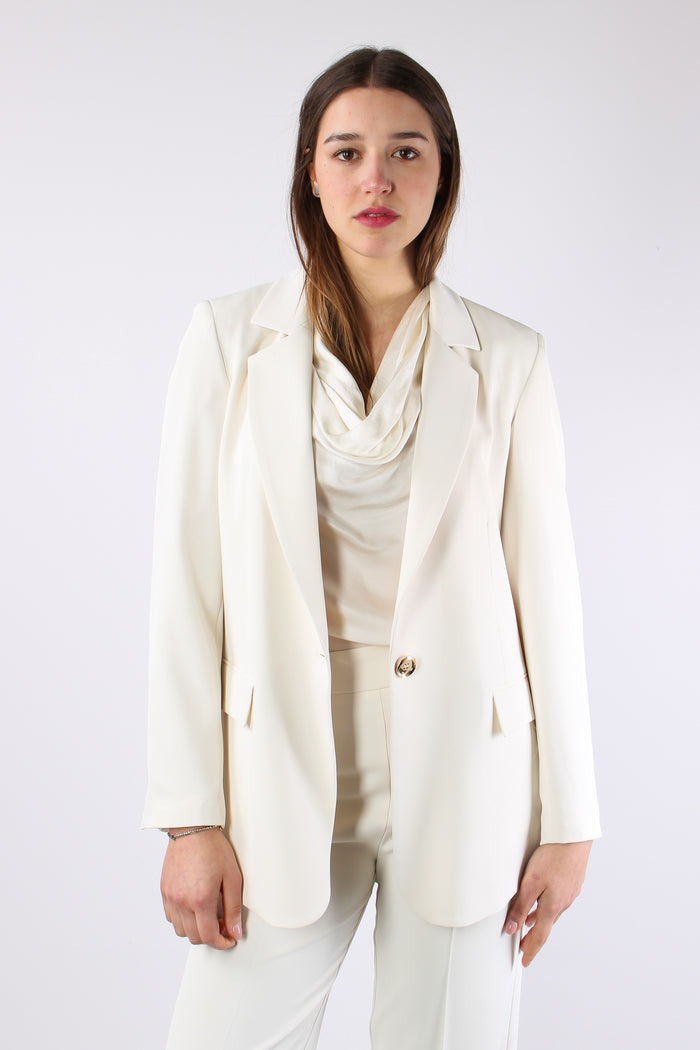 Lasty Giacca Fluida Monopetto Ivory-3