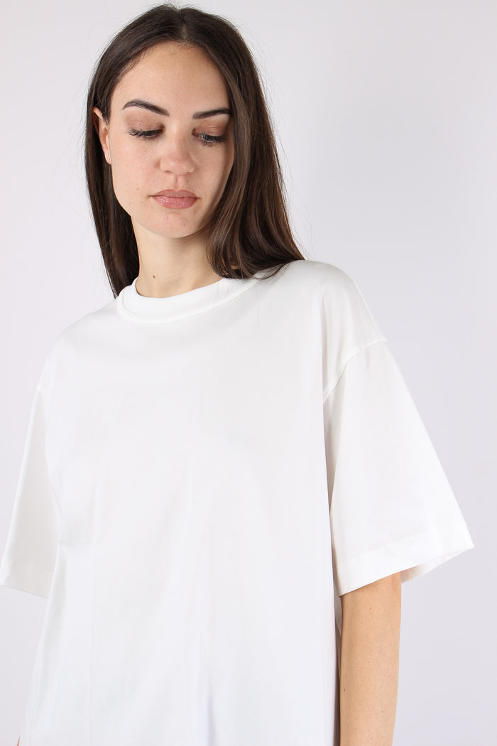T-shirt Over Fiocco Dietro Bianco-8
