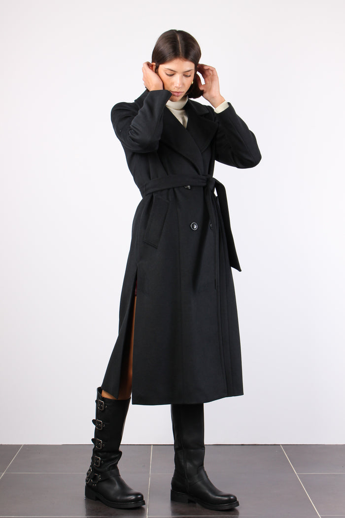 Cappotto Vestaglia Spacchi Nero-6