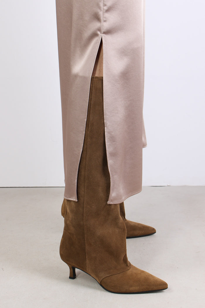 Angelo Gonna Raso Lunga Marron Glace-8