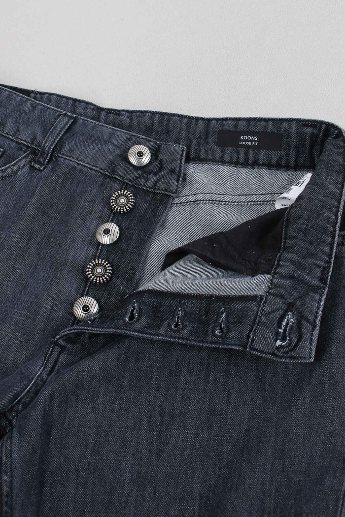 Koons Denim Loose Bottone Gioiello Nero-2