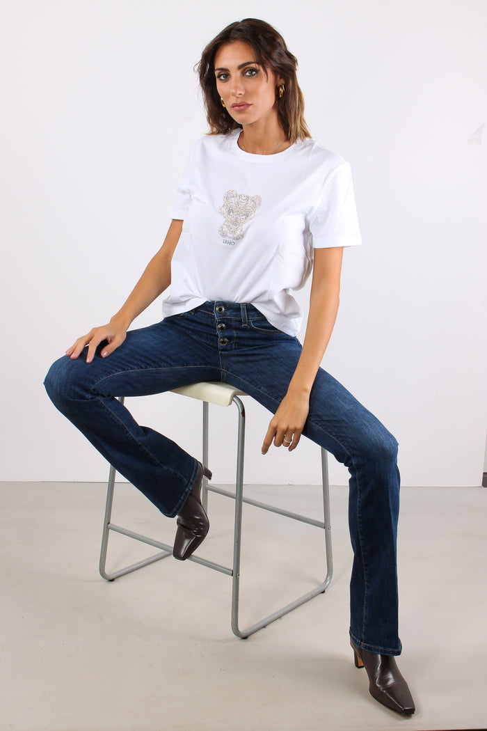 T-shirt Stampa Bianco Cat