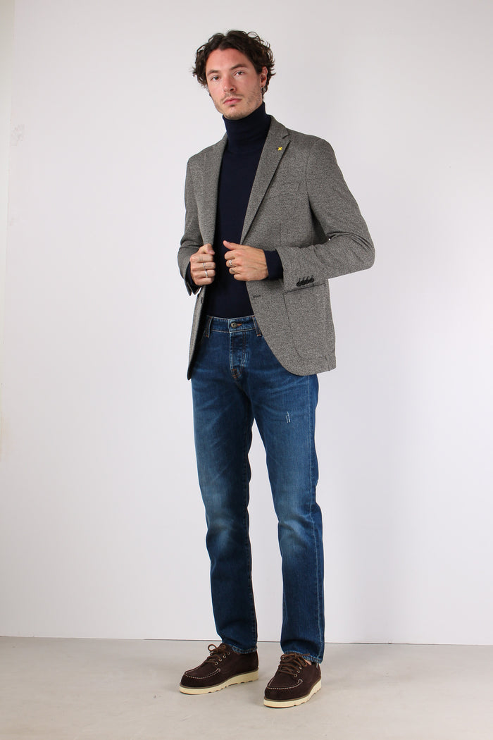 Giacca Tramata Grigio-4