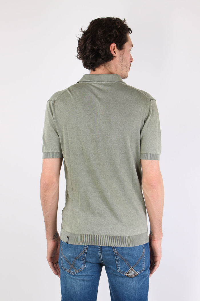Polo Manica Corta Cotone Green Fade-5