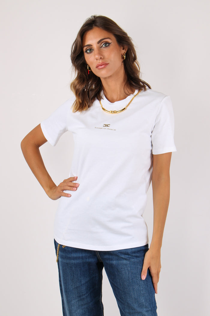 T-shirt Logo Catena Collo Gesso-3