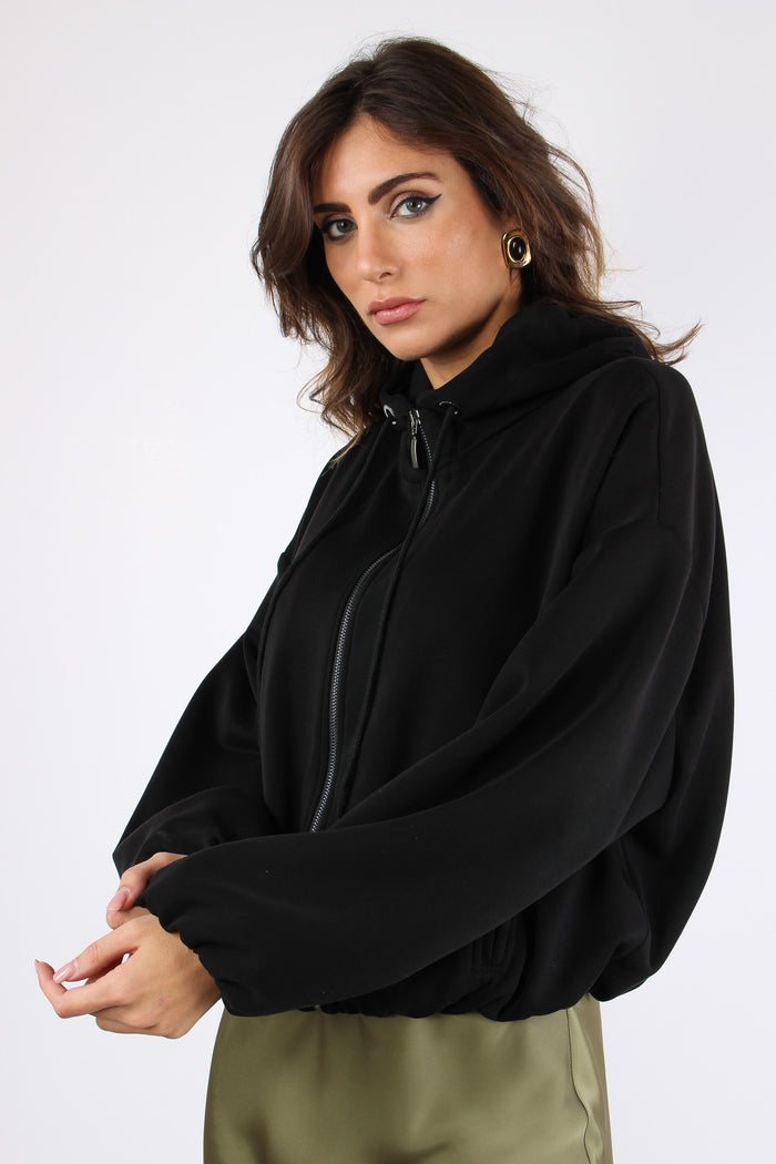 Felpa Modal Fodera Cappuccio Nero-7