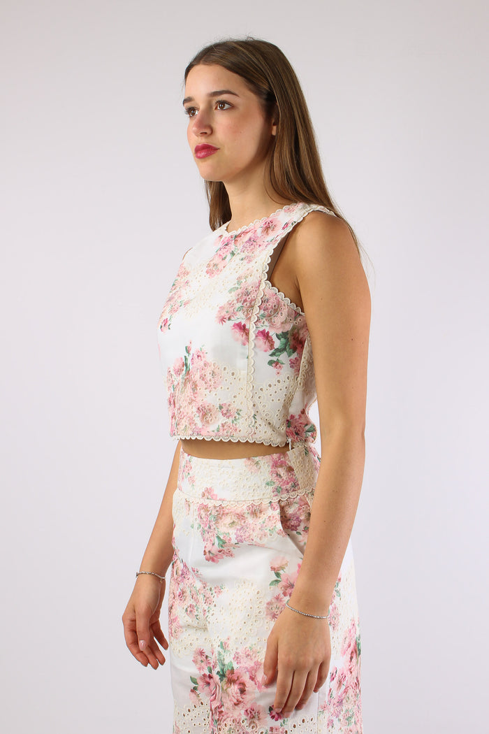 Top Sangallo Fantasia Fiori Bianco/rosa-4