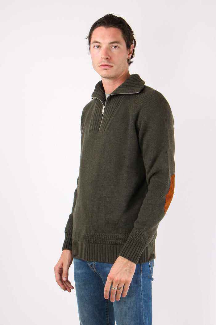 Mezza Zip Tasca Velluto Militare-3