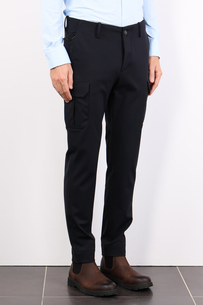 Pantalone Cargo Tessuto Tecnic Blue/black-4