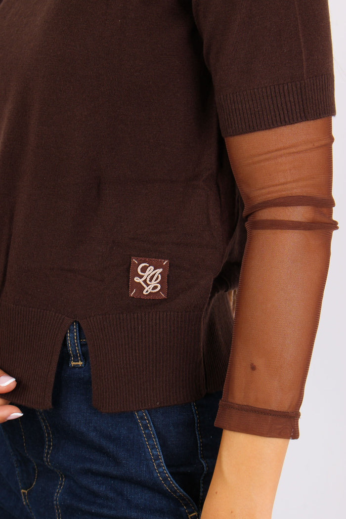 Maglia Mc Viscosa Lana Cioccolato-7