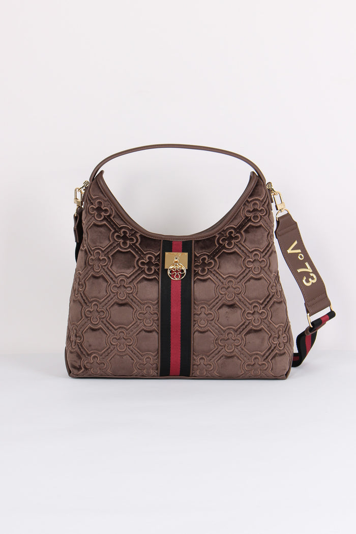 Cate Hobo Velluto Jacquard Taupe/multicolor