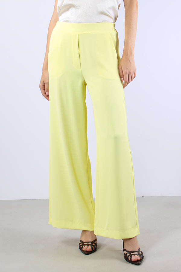 Pantalone Palazzo Fluido Giallo-2