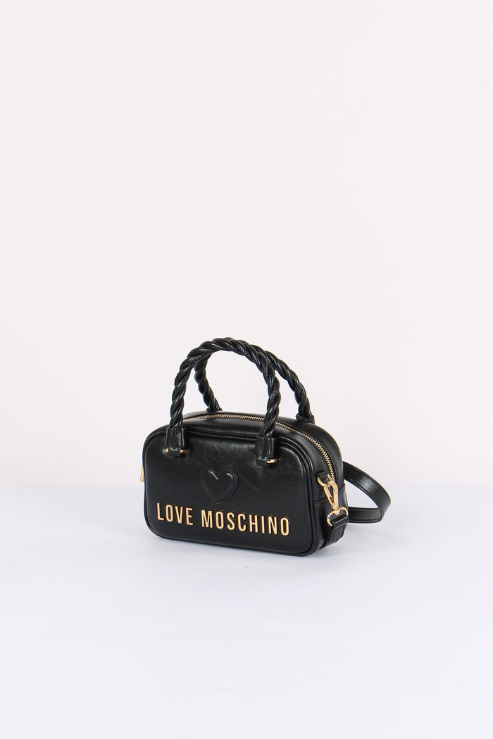 Bauletto Manico Intreccio Nero-2