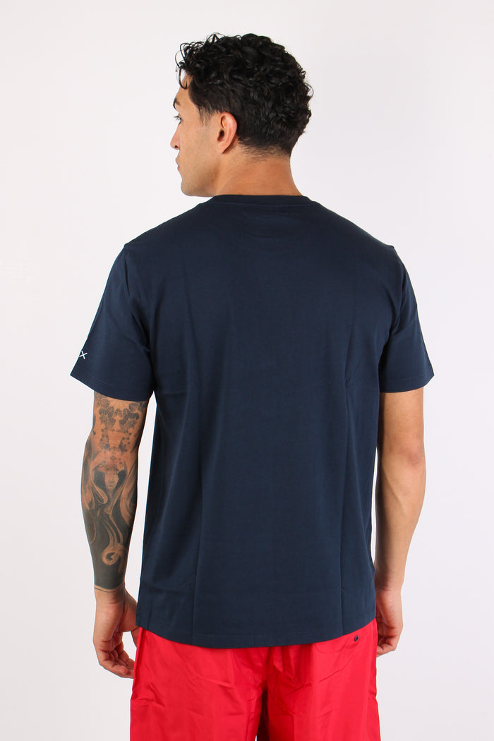 T-shirt Maxi Stampa Navy Blue-4