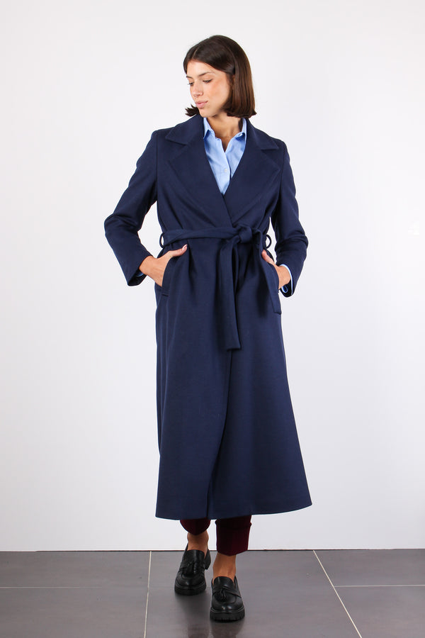 Cappotto Lungo  Vestaglia Blu Notte