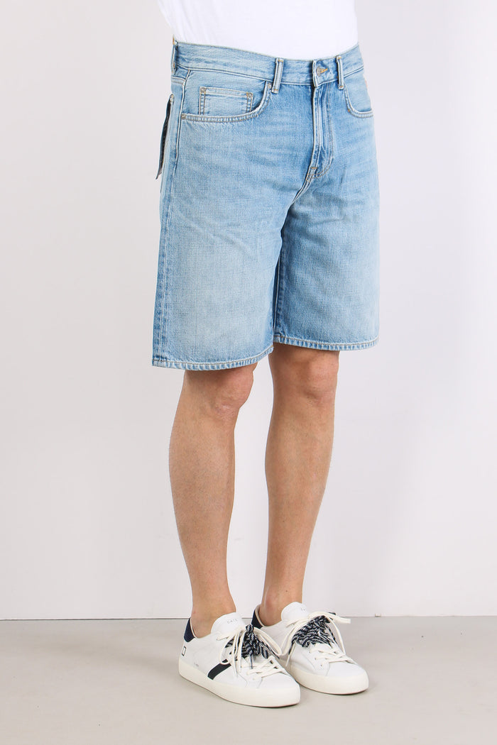 Bermuda Denim Tela Ferma Denim Chiaro-6