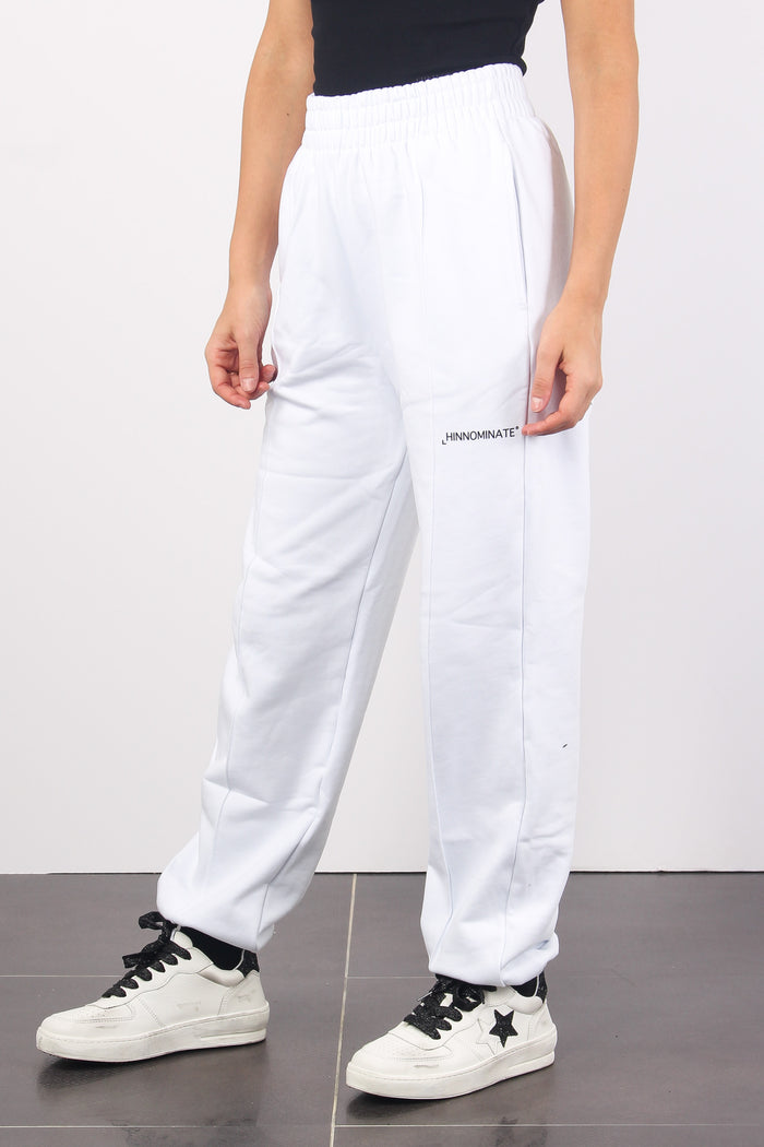 Pantalone Felpa Nervature Bianco-3